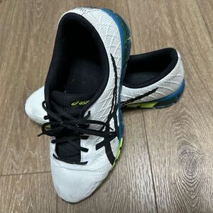 Asics White and Black Sneakers with Neon Accents